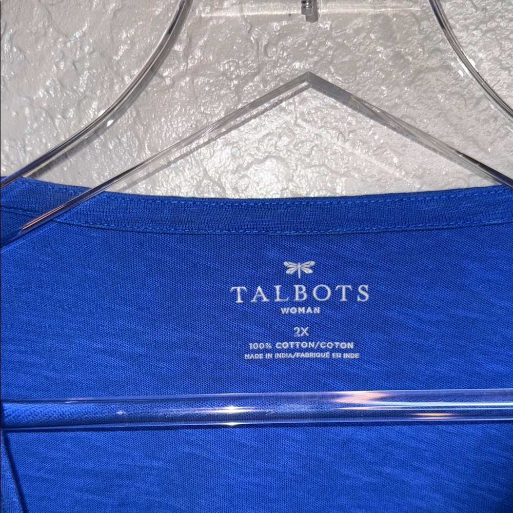 Talbots Blue Patterned Women's Top - image 4